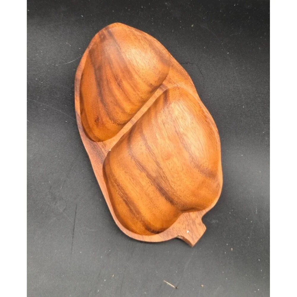 Vintage International Concepts Mid Century Modern Divided Wood Dish Philippines